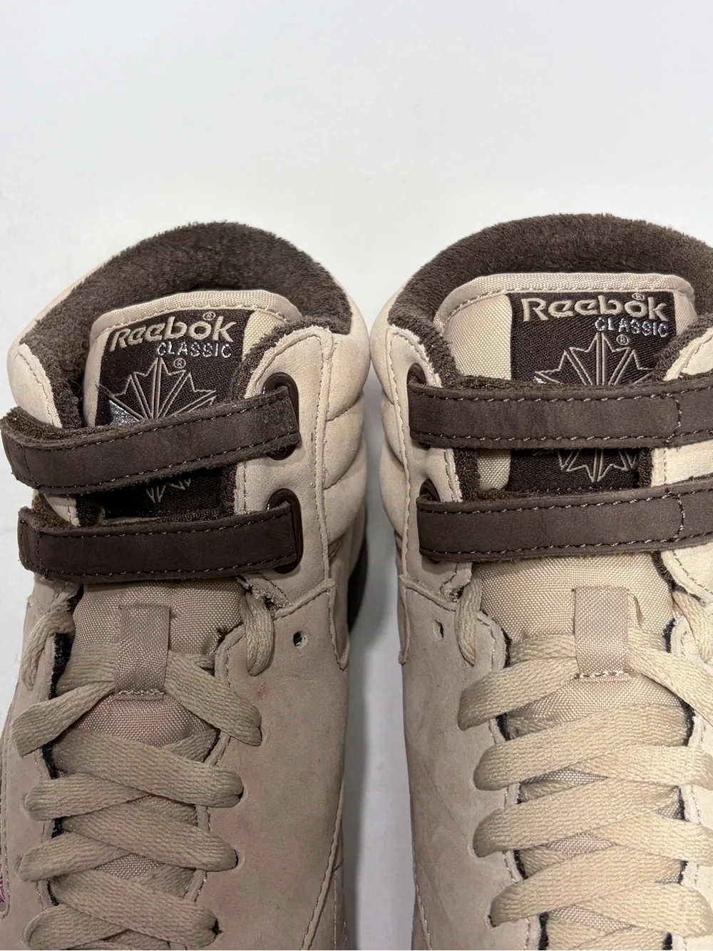 Reebok Freestyle F/S High-top Women Beige and Dark Brown Sneakers Size 8.5